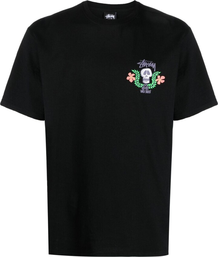 Stussy Skull Crest cotton T-shirt - ShopStyle