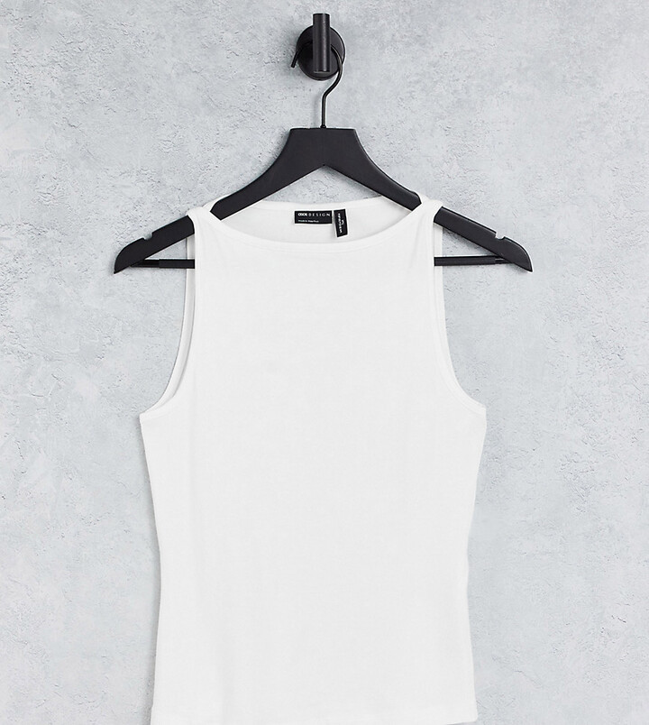 ASOS Tall ASOS DESIGN Tall high neck vest in white - ShopStyle Tops