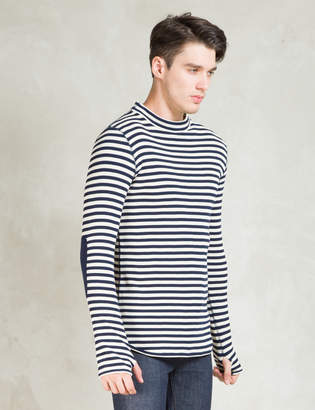 Discovered Navy L/S Border Waffle T-Shirt