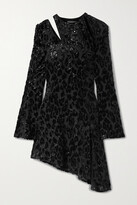 Thumbnail for your product : 16Arlington Ursinia Asymmetric Cutout Metallic Fil Coupé Chiffon Mini Dress