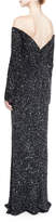 Thumbnail for your product : Rachel Gilbert Makenna Off-the-Shoulder Long-Sleeve Gown, Black