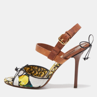 Louis Vuitton Tricolor Monogram Canvas and Patent Leather Ankle Strap Flat  Sandals Size 37.5 - ShopStyle