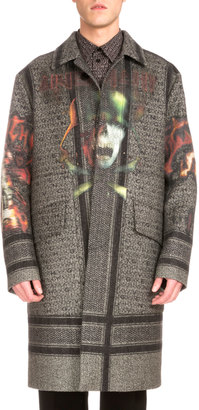 Givenchy Heavy Metal Printed Wool Overcoat