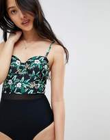 Thumbnail for your product : Oasis Tropical Print Contrast Swimsuit
