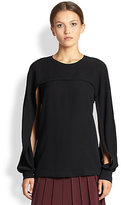 Thumbnail for your product : Yigal Azrouel Silk Split-Sleeve Top