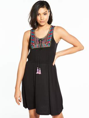 Very Embroidered Jersey Dress - Black