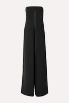 Thumbnail for your product : Cédric Charlier Strapless Draped Crepe And Satin Jumpsuit - Black