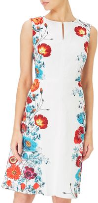 Adrianna Papell Petite Floral trimmed fit and flare dress