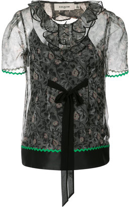 Coach sheer floral blouse - women - Silk/Polyamide/Acetate - 2