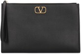 Thumbnail for your product : Valentino Garavani Large V Logo Signature Leather Pouch