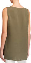 Thumbnail for your product : Lafayette 148 New York Ruthie Sleeveless High-Low Hem Silk Blouse