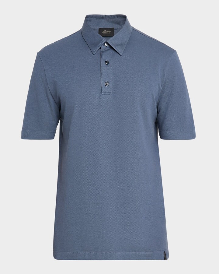 Brioni Men's Jersey Pique Polo Shirt
