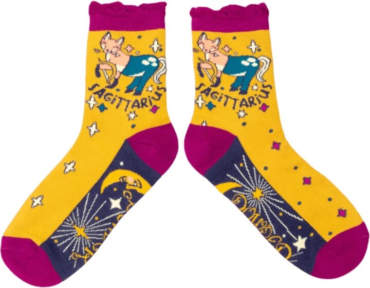 Powder Zodiac Star Sign Bamboo Ladies Ankle Socks Sagittarius UK47