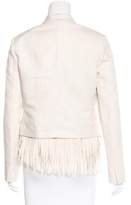 Thumbnail for your product : Brunello Cucinelli Silk Fringe-Trimmed Blazer