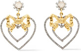 Thumbnail for your product : Elizabeth Cole 24-karat Gold-plated, Hematite-plated And Crystal Earrings