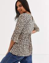 Thumbnail for your product : New Look Maternity smock blouse in brown animal