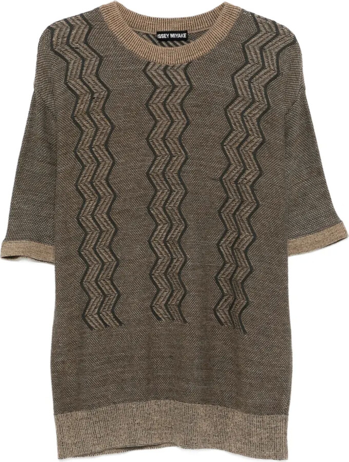 Issey Miyake Pre-Owned Zigzag cotton knit