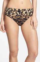 Thumbnail for your product : Carmen Marc Valvo 'Zanzibar Leopard' Shirred Bikini Bottoms
