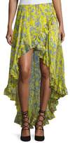 Thumbnail for your product : Caroline Constas Adelle Layered Ruffle High-Low Skirt, Yellow
