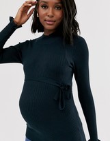 Thumbnail for your product : Mama Licious Mamalicious high neck ribbed sweater
