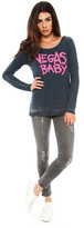 Thumbnail for your product : Chaser Vegas Baby Vintage Tri-Blend Open Back Long Sleeve Raglan