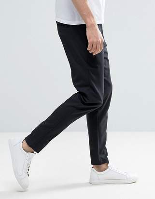 Selected Cropped Tapered Pant With Elasticated Waist In Check