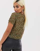 Thumbnail for your product : ASOS Petite DESIGN Petite t-shirt with sequin embellishment