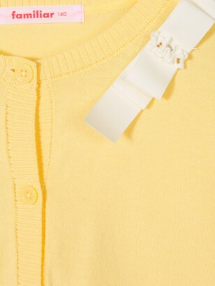 Familiar Bow-Detail Fitted Cardigan