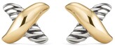 Thumbnail for your product : David Yurman 18kt yellow gold and sterling silver Petite X stud earrings