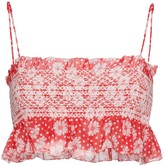 Thumbnail for your product : Lisa Marie Fernandez Selene Smocked Floral Crop Top