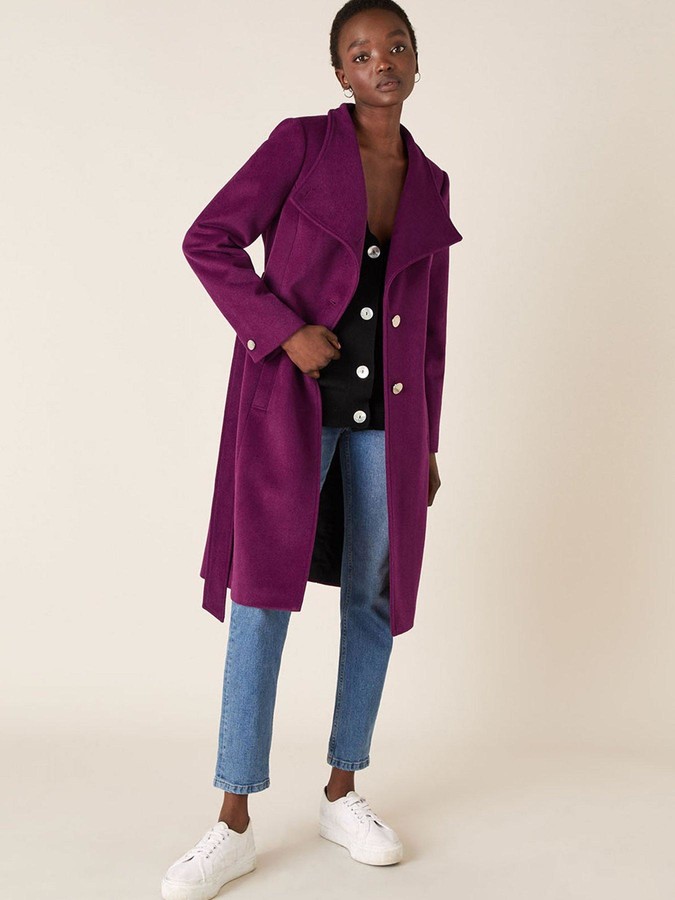 wrap collar coat