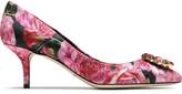 Thumbnail for your product : Dolce & Gabbana Crystal-embellished Floral-print Jacquard Pumps