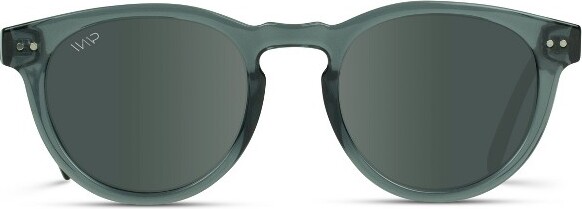 WMP Eyewear WMPEyewearClassicRoundAcetatePolarizedSunglasses-CrystalBlueFrame/BlackLens