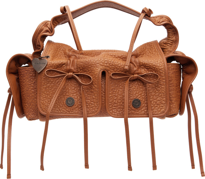 Acne Studios Tan Multipocket Grained Leather Bag