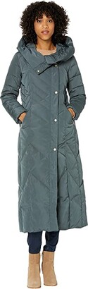 Cole Haan Taffeta Down Coat with Chevron Quilt Pattern