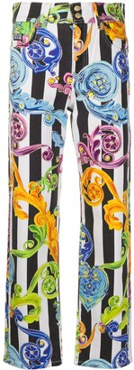 versace print trousers