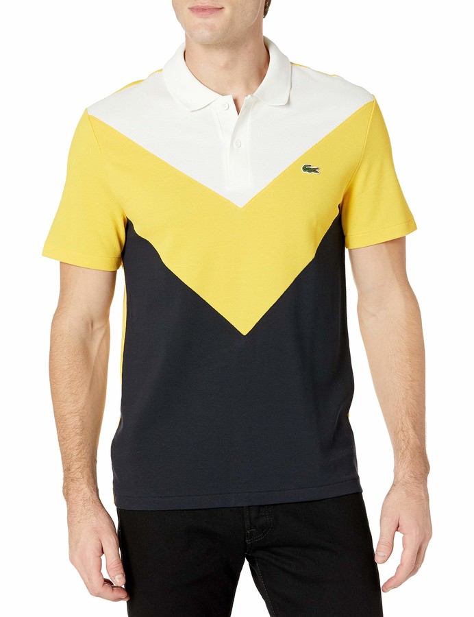 Lacoste Men's Short Sleeve Chevron Colorblock Regular Fit Pique Polo Shirt  - ShopStyle