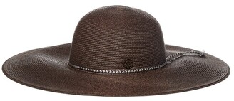 Maison Michel Blanche Logo Plaque Capeline Hat