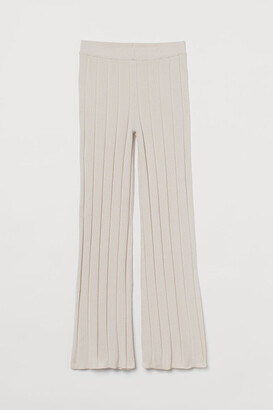 H&M Rib-knit Pants - Beige - ShopStyle