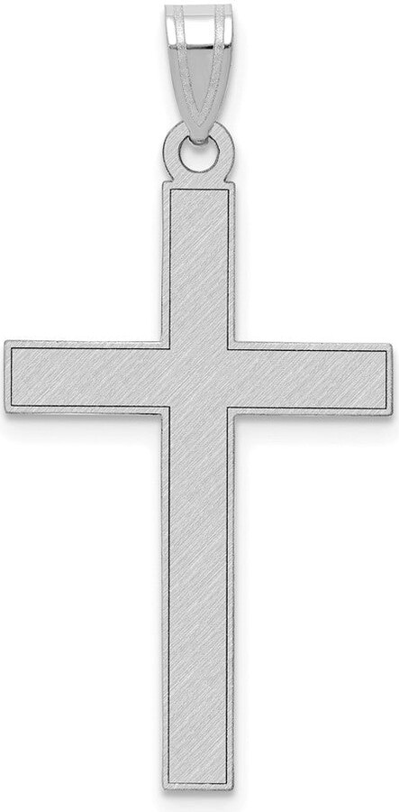 Diamond2Deal 14k White Gold Florentine Satin Cross Pendant