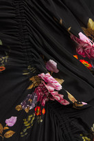 Thumbnail for your product : Preen Line Shae Asymmetric Ruched Floral-print Crepe De Chine Midi Dress