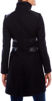 Thumbnail for your product : Via Spiga Faux Leather Trim Wool-Blend Coat