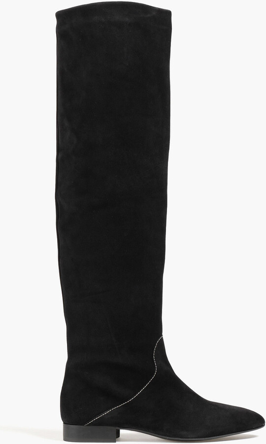 Amelia Knee High Boots Black Smooth - White Fox Boutique Shoes - 5 - Shop with Afterpay