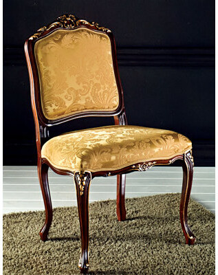 David Michael Solid Wood Side Chair in Gold