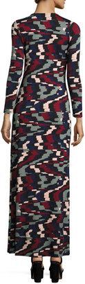 Rachel Pally Jolene Long-Sleeve Lace-Up Maxi Dress, Pulse, Plus Size