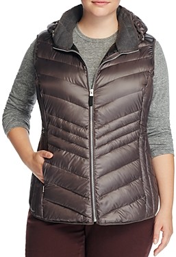 plus size hooded puffer vest