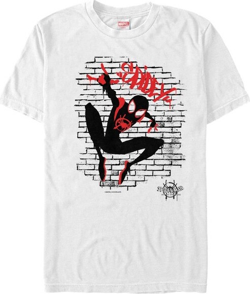 Marvel Men'sMarvelSpider-Man:IntotheSpider-VerseBrickT-Shirt-White-XLarge