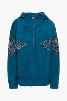 Thumbnail for your product : adidas by Stella McCartney Light paneled printed shell hooded track jacket