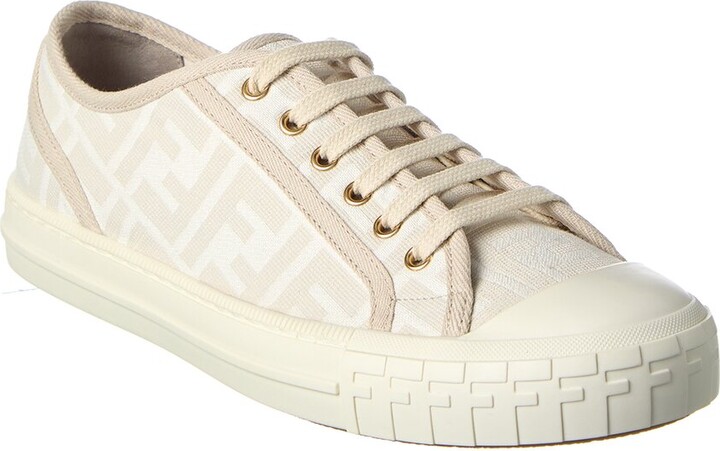 Domino Fendi Low Top Fendi Women's Domino FF Fabric Brown Low Top