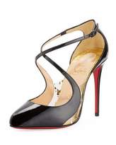 Thumbnail for your product : Christian Louboutin Crossettinetta Patent Red Sole Pump, Black
